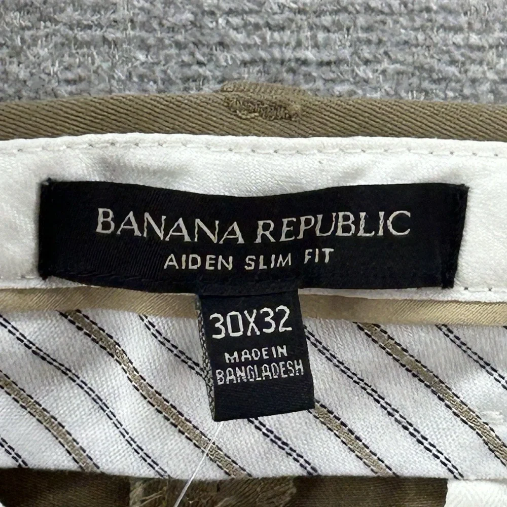 Banana Republic Rapid Movement Chino Aiden Slim Fit Pants Men Sz 30x32 Brown NEW